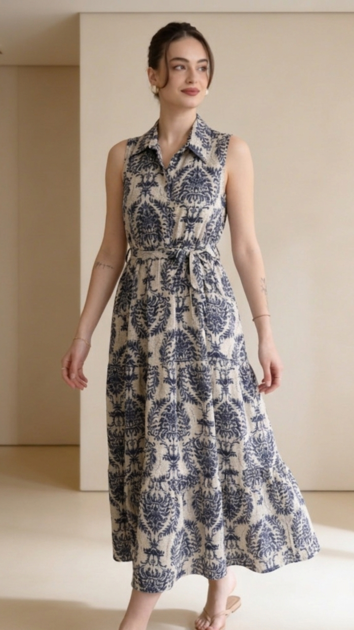Female Printed Rayon Fit & Flare Dress