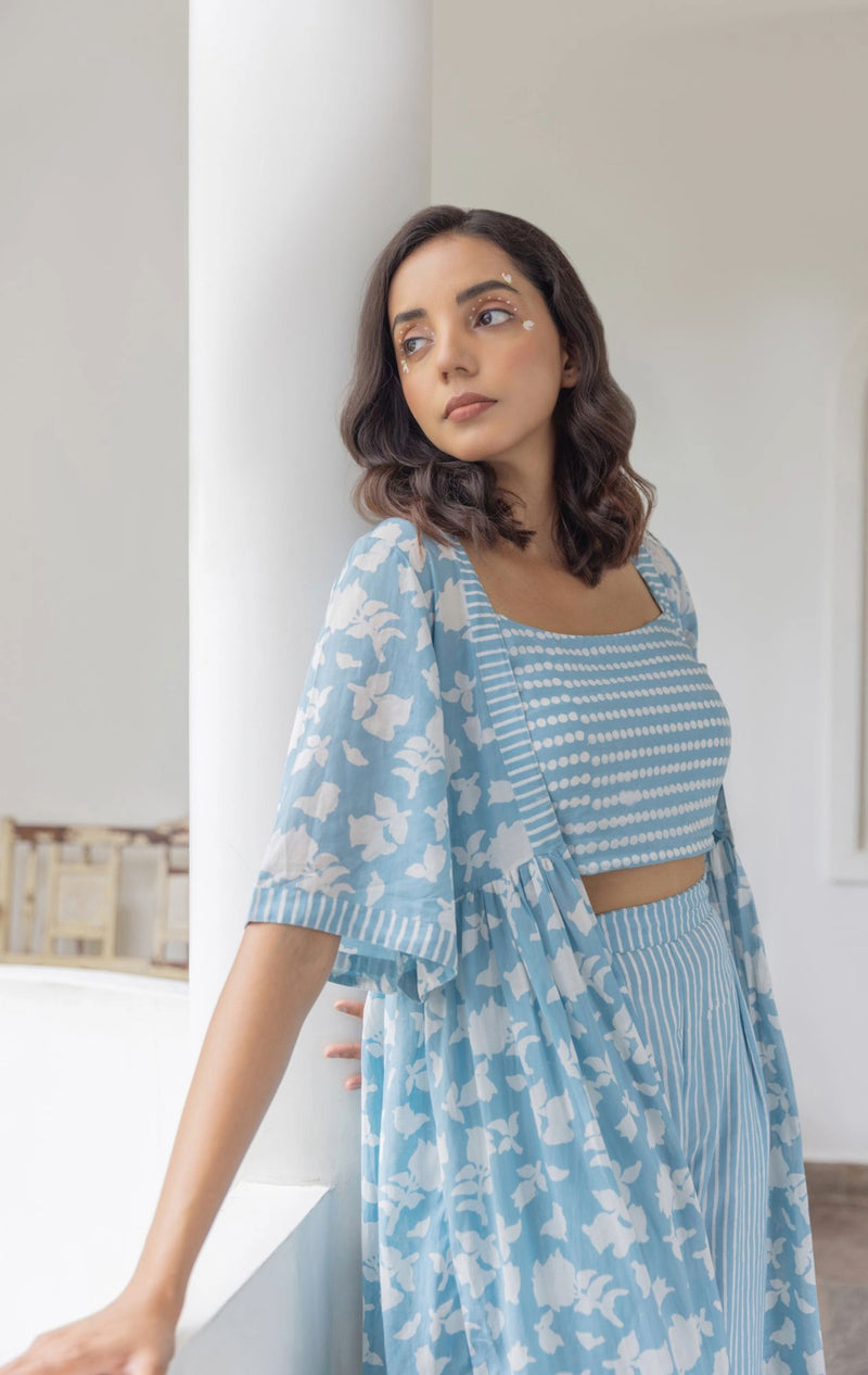 Women Sky Printed Co-ord Set 