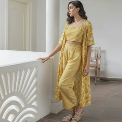 Women Yellow Printed Co-ord Set 