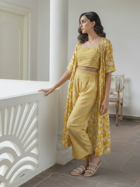 Women Yellow Printed Co-ord Set 
