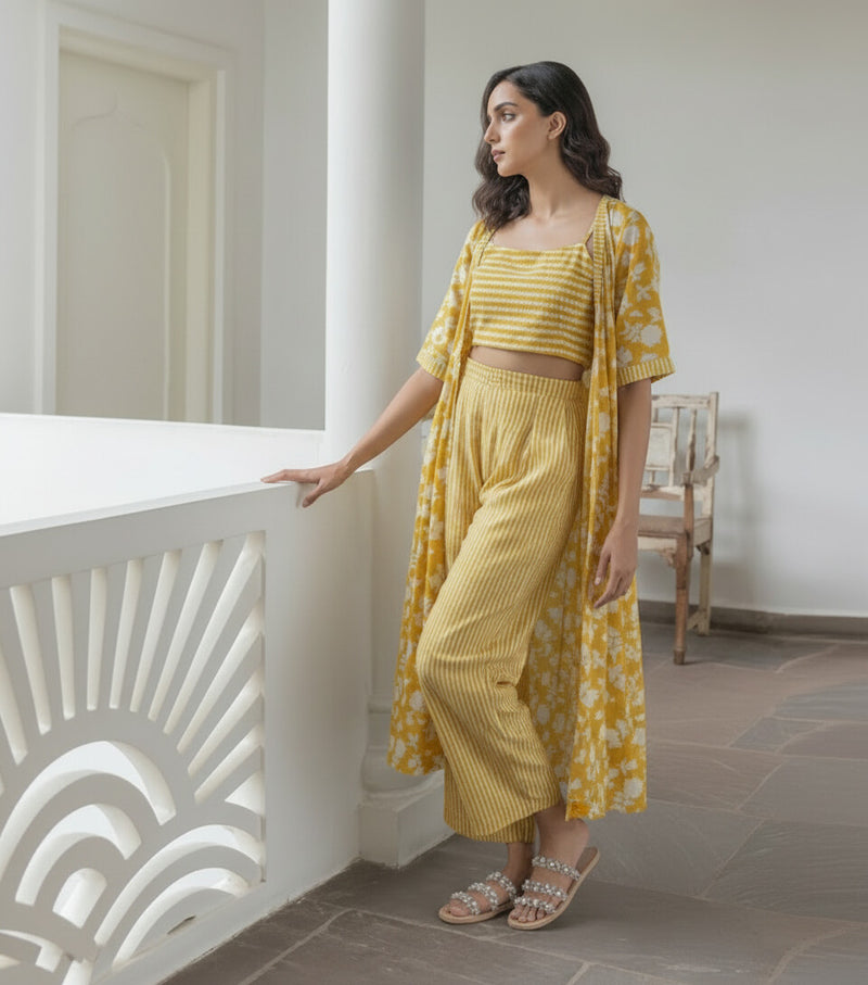 Women Yellow Printed Co-ord Set 