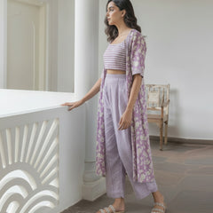 Women Lavender Printed Co-ord Set