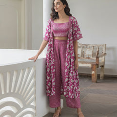 Women Magenta Printed Co-ord Set  Image