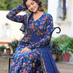Women Ethnic Motifs Printed Tiered Anarkali Kurta Set