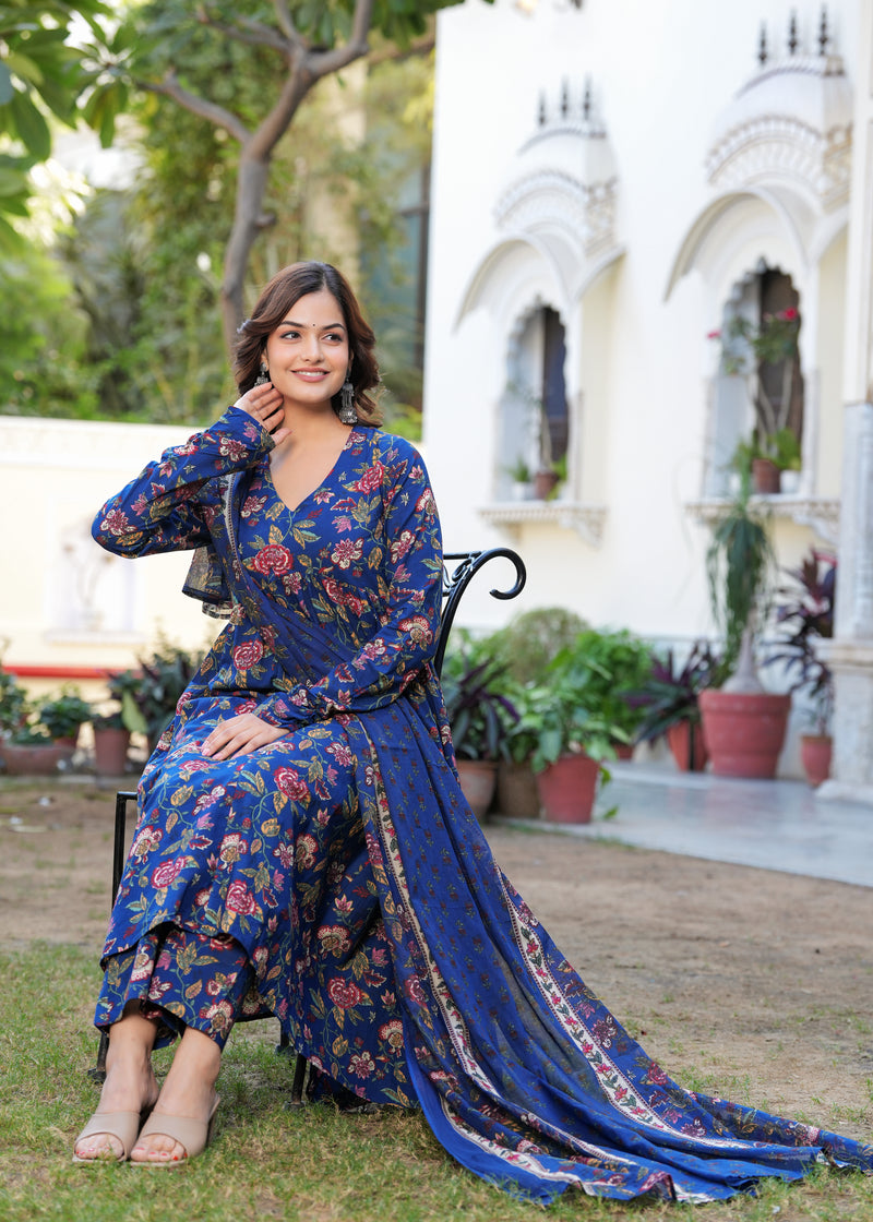 Women Ethnic Motifs Printed Tiered Anarkali Kurta Set