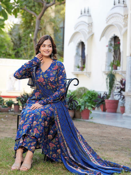 Women Ethnic Motifs Printed Tiered Anarkali Kurta Set