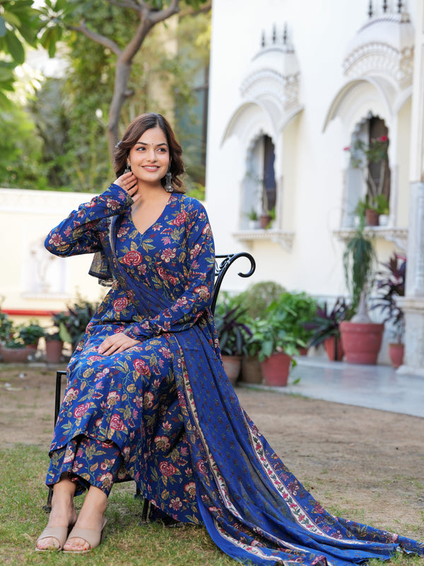 Women Ethnic Motifs Printed Tiered Anarkali Kurta Set