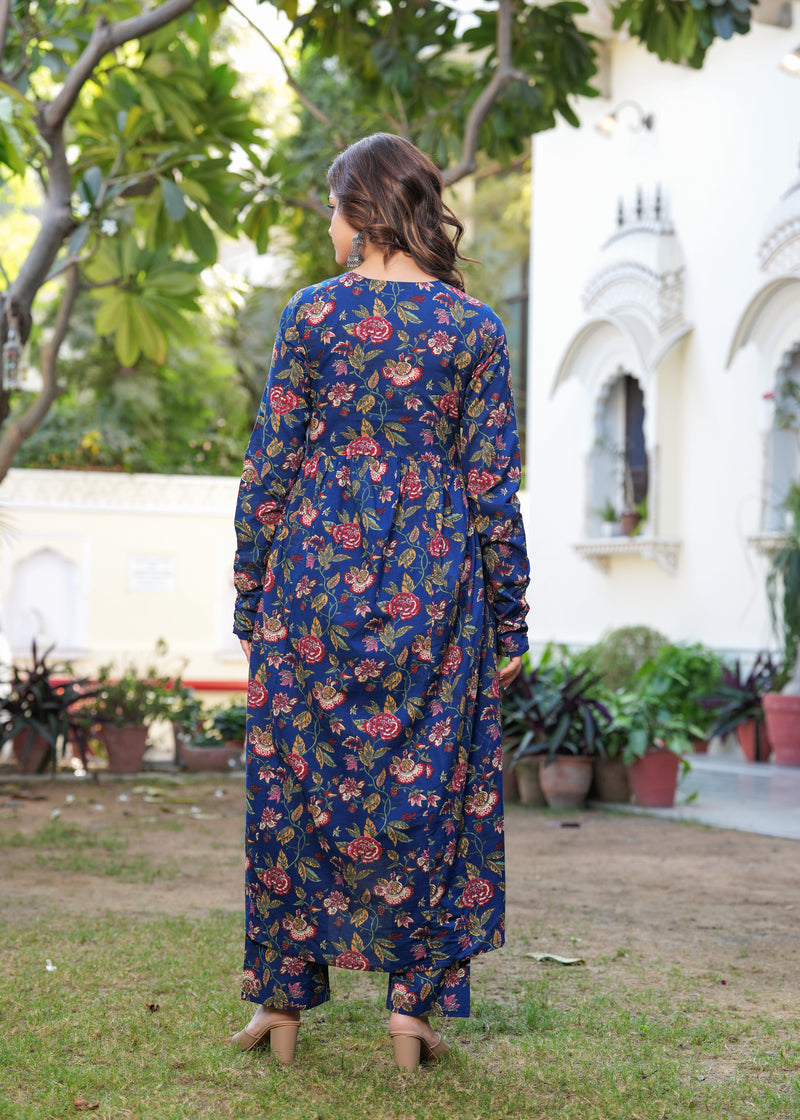 Women Ethnic Motifs Printed Tiered Anarkali Kurta Set