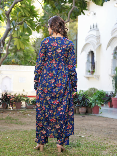 Women Ethnic Motifs Printed Tiered Anarkali Kurta Set