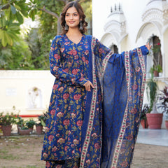 Women Ethnic Motifs Printed Tiered Anarkali Kurta Set