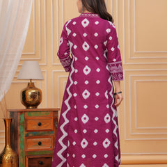 Purple Cotton Anarkali Kurta Set – Elegant & Comfortable Ethnic Wear
