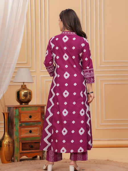 Purple Cotton Anarkali Kurta Set – Elegant & Comfortable Ethnic Wear