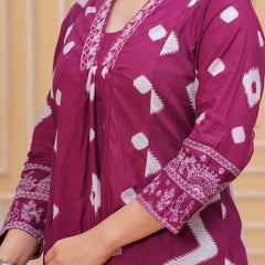 Purple Cotton Anarkali Kurta Set – Elegant & Comfortable Ethnic Wear