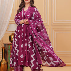 Purple Cotton Anarkali Kurta Set – Elegant & Comfortable Ethnic Wear