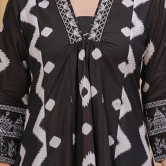 Black Cotton Anarkali Kurta Set – Elegant & Comfortable Ethnic Wear