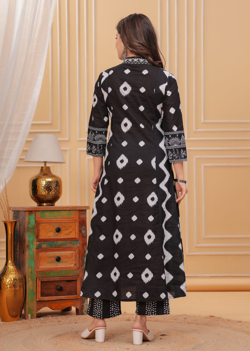 Black Cotton Anarkali Kurta Set – Elegant & Comfortable Ethnic Wear