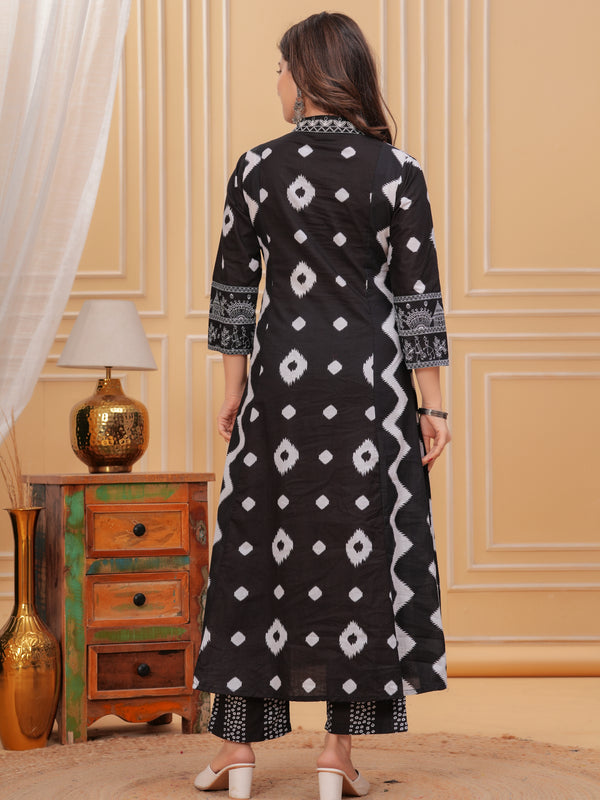 Black Cotton Anarkali Kurta Set – Elegant & Comfortable Ethnic Wear