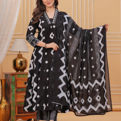 Black Cotton Anarkali Kurta Set – Elegant & Comfortable Ethnic Wear