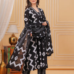 Black Cotton Anarkali Kurta Set – Elegant & Comfortable Ethnic Wear