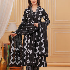 Black Cotton Anarkali Kurta Set – Elegant & Comfortable Ethnic Wear