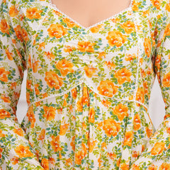 Yellow Cotton Anarkali Kurta Set – Elegant & Comfortable Ethnic Wear