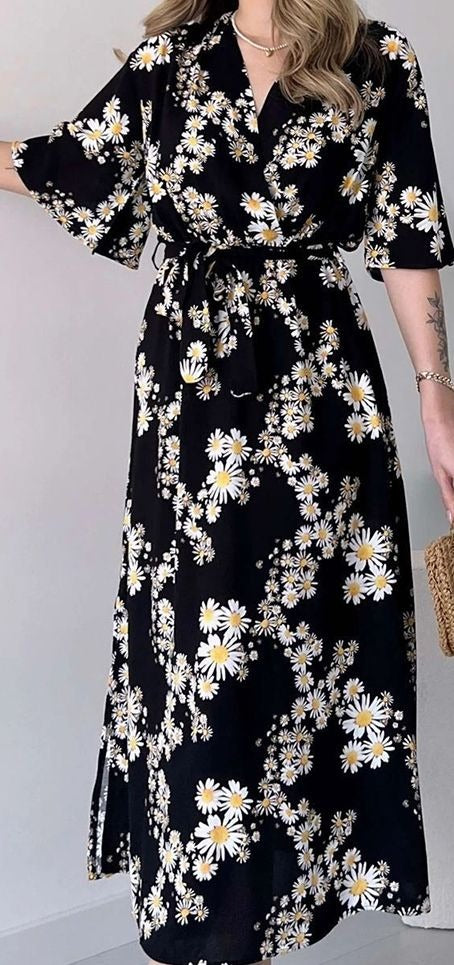 MANOJAVA Women Black Rayon Fit & Flare Dress