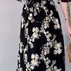 MANOJAVA Women Black Rayon Fit & Flare Dress