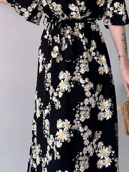 MANOJAVA Women Black Rayon Fit & Flare Dress