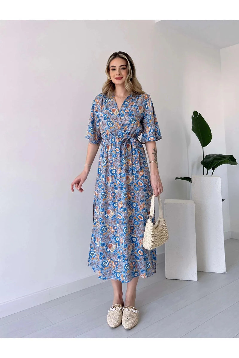 Woman multicolor fit and flare daily wear dress
