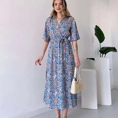 Woman multicolor fit and flare daily wear dress
