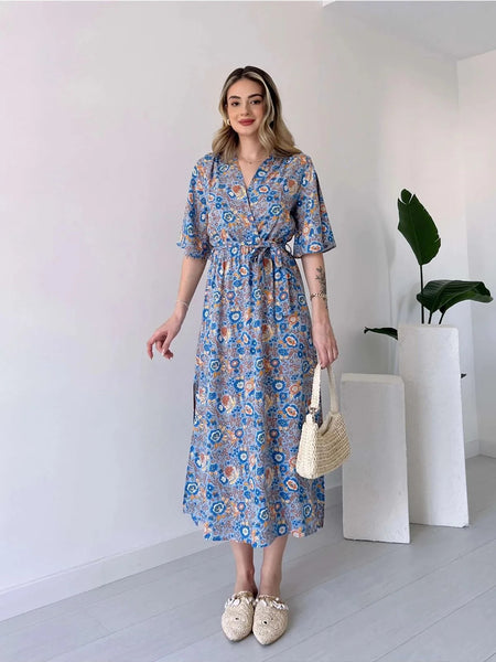 Woman multicolor fit and flare daily wear dress
