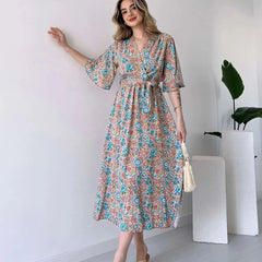 Daily wear multicolor rayon dress lady