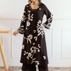 Classic Black Viscose Rayon Kurta Set with Timeless Appeal