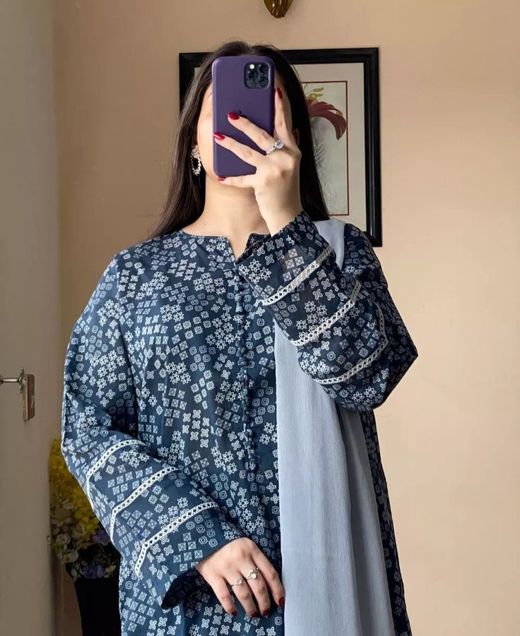 Blue Viscose Rayon Kurta Set with Smooth Comfort