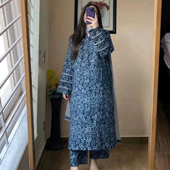 Blue Viscose Rayon Kurta Set with Smooth Comfort