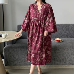Women Magenta Printed Midi Dress Front