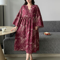 Women Magenta Printed Midi Dress Front Image