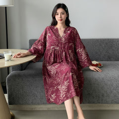 Women Magenta Printed Midi Dress Sitting Image