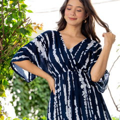 Lightweight blue rayon dress for women