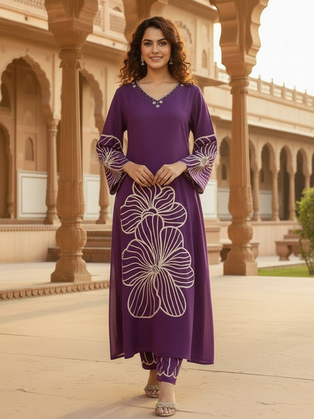 Women’s Purple Kurta Set