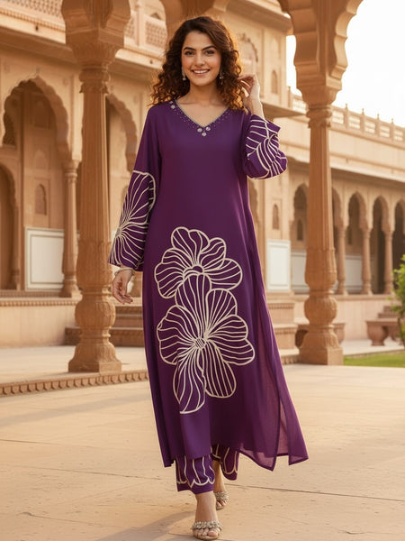 Women’s Purple Kurta Set