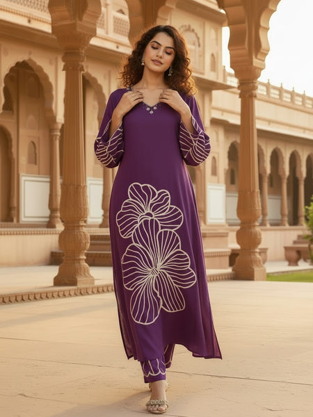 Women’s Purple Kurta Set