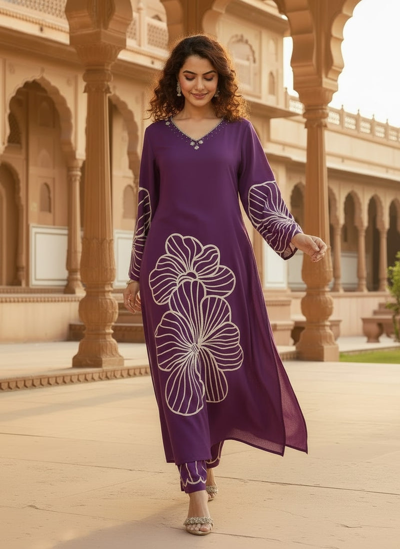 Women’s Purple Kurta Set