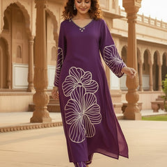 Women’s Purple Kurta Set