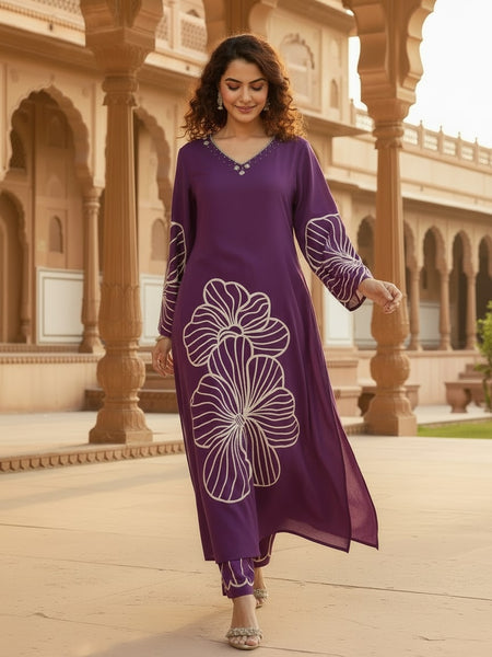 Women’s Purple Kurta Set
