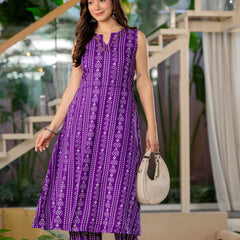 Soft Purple Viscose Rayon Kurta Set with Everyday Grace