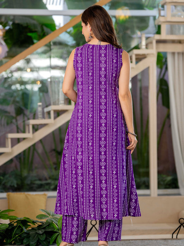Soft Purple Viscose Rayon Kurta Set with Everyday Grace