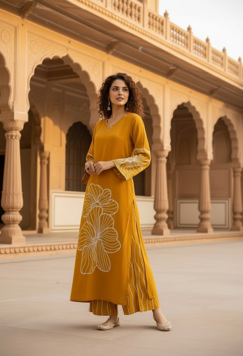 Women’s Yellow Kurta Set