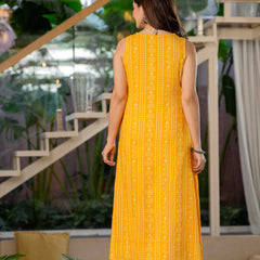 Yellow Viscose Rayon Kurta Set with Breezy Comfort
