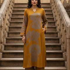 Yellow Pure Cotton Printed Kurta Set for Women
